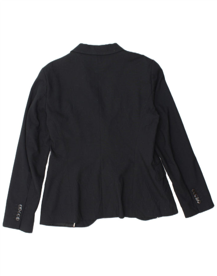 ZARA Womens 1 Button Blazer Jacket EU 44 XL Navy Blue