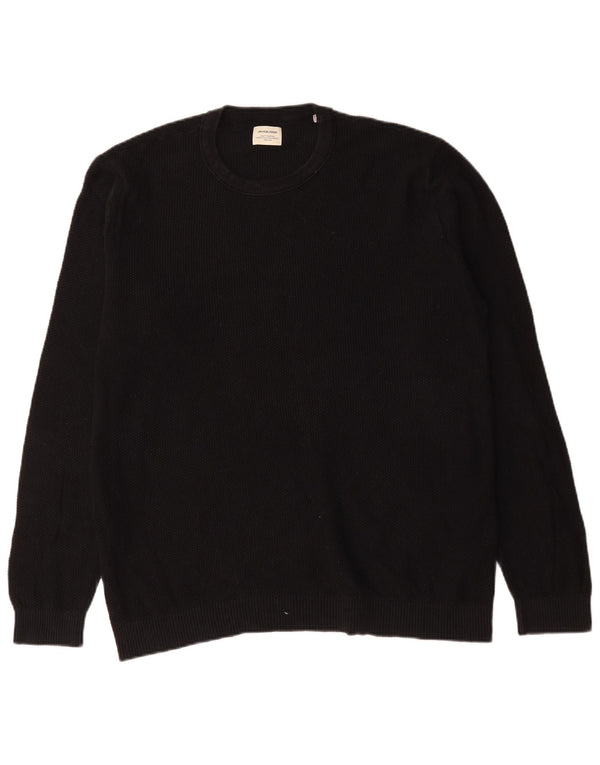 Męski sweter Jack & Jones z okrągłym dekoltem, 2XL, czarna bawełna