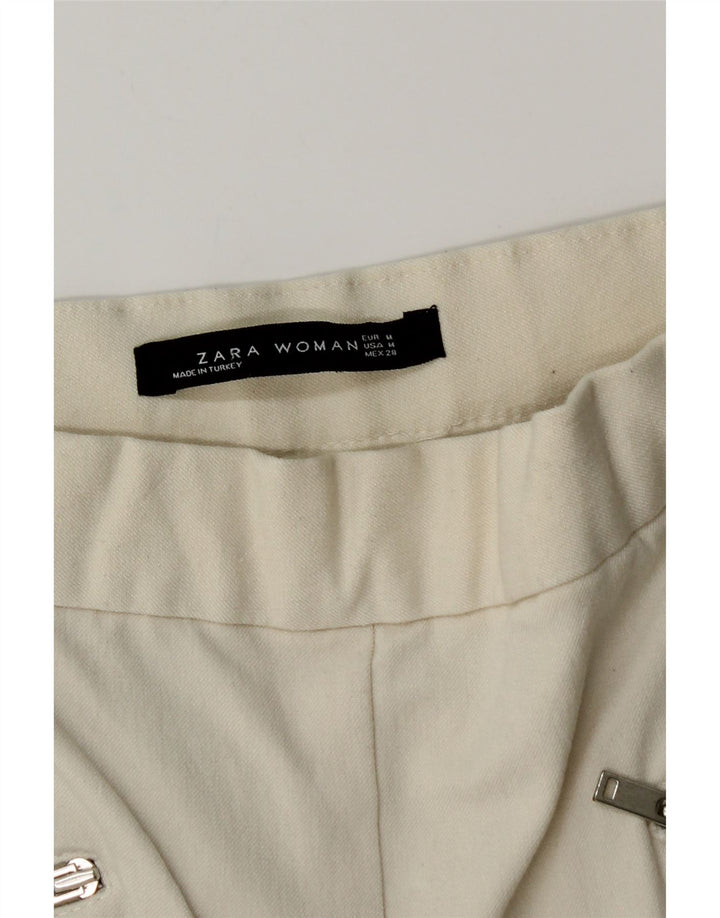 Damskie spodnie skinny casual ZARA, średnie W28 L28 Off White