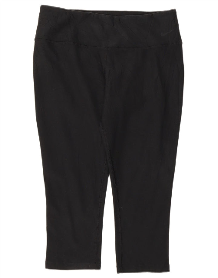 Damskie legginsy Nike Dri Fit Capri UK 12, średni czarny poliester