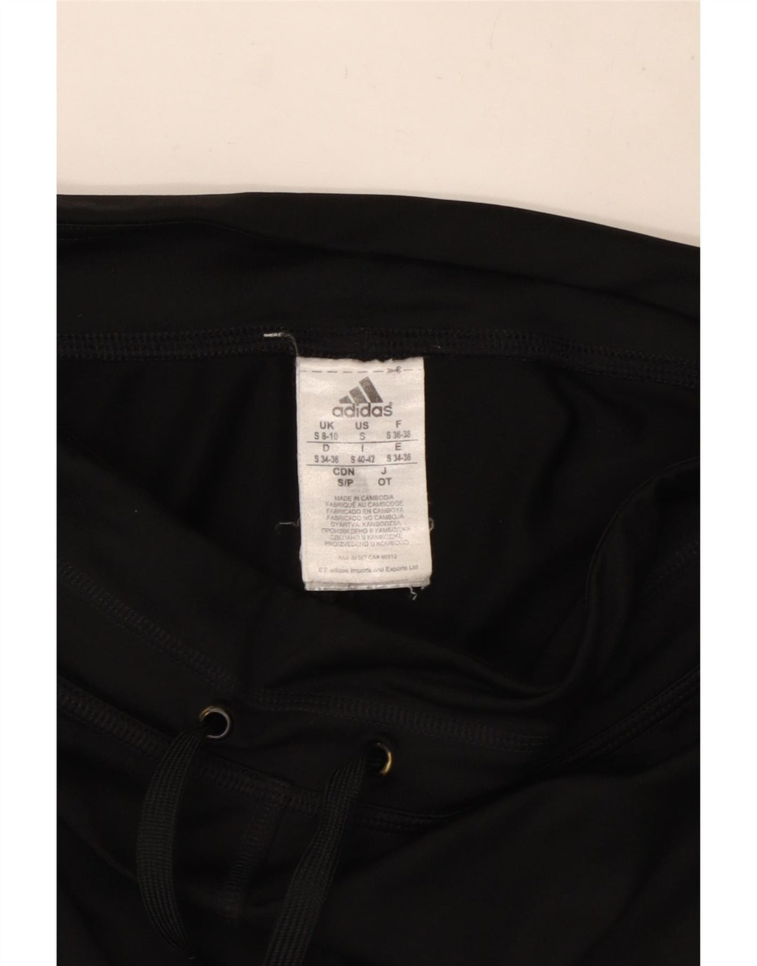 Damskie spodnie dresowe Adidas UK 10, małe, czarne, poliestrowe