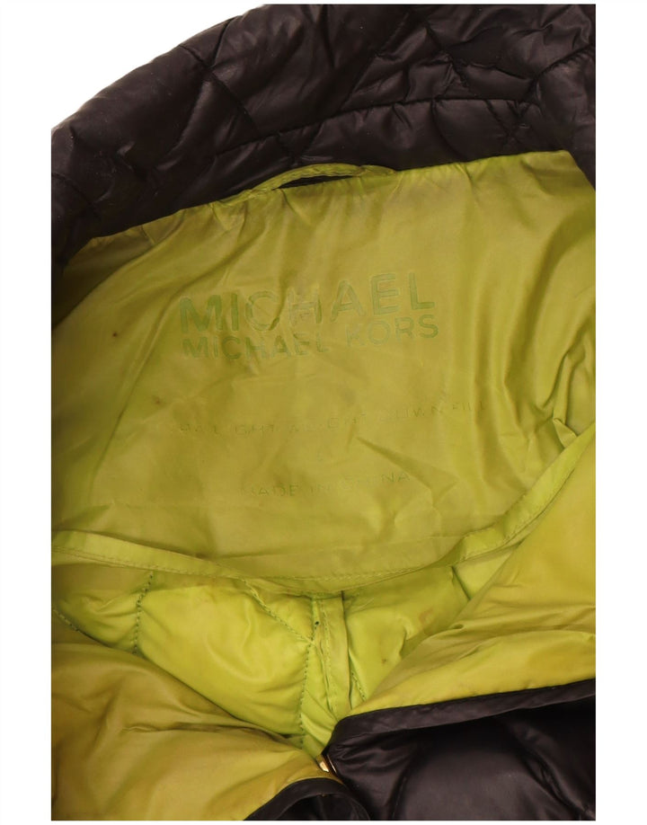 Damska pikowana kurtka Michael Kors UK 12, średni granatowy nylon