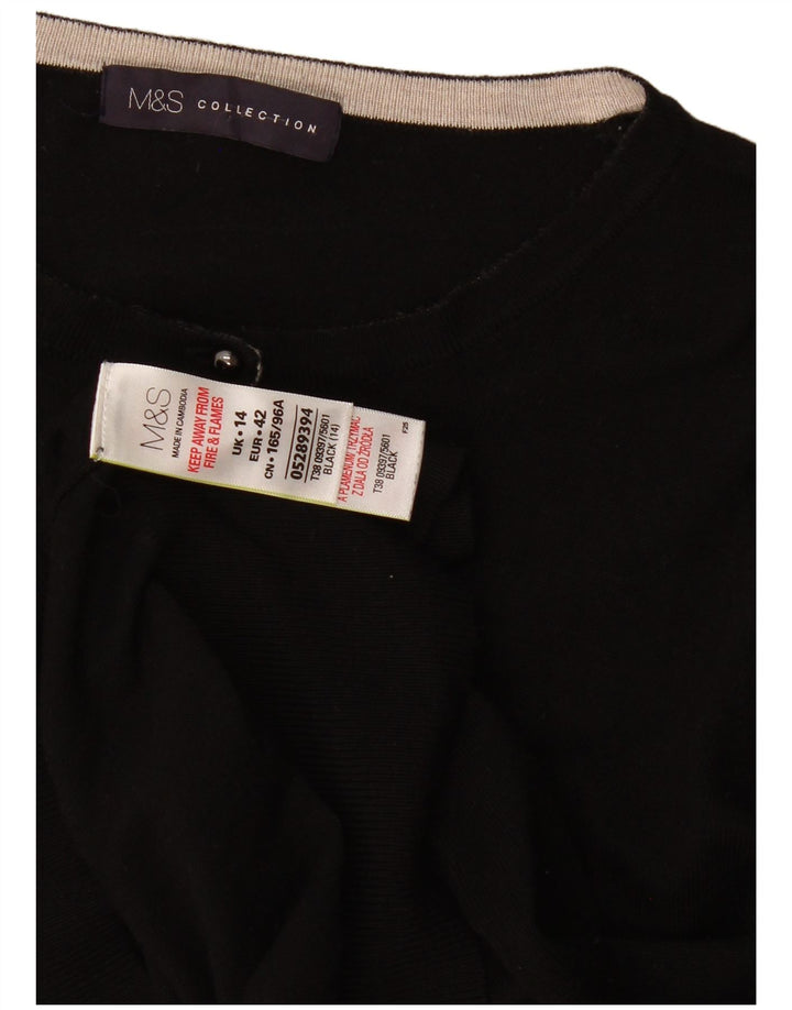 Sweter damski Marks & Spencer UK 14, średni czarny, wiskoza