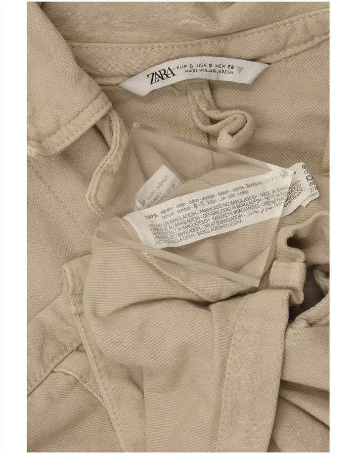 Damska kurtka oversize Zara UK 10, mała, bawełniana khaki