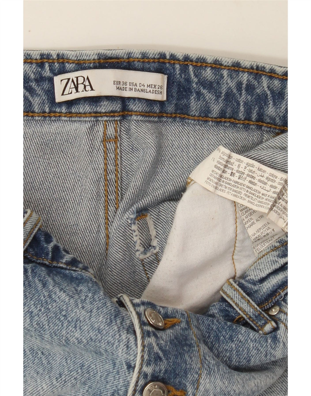 ZARA Womens Denim Shorts EU 36 Small W26 Blue Cotton Vintage Zara and Second-Hand Zara from Messina Hembry 