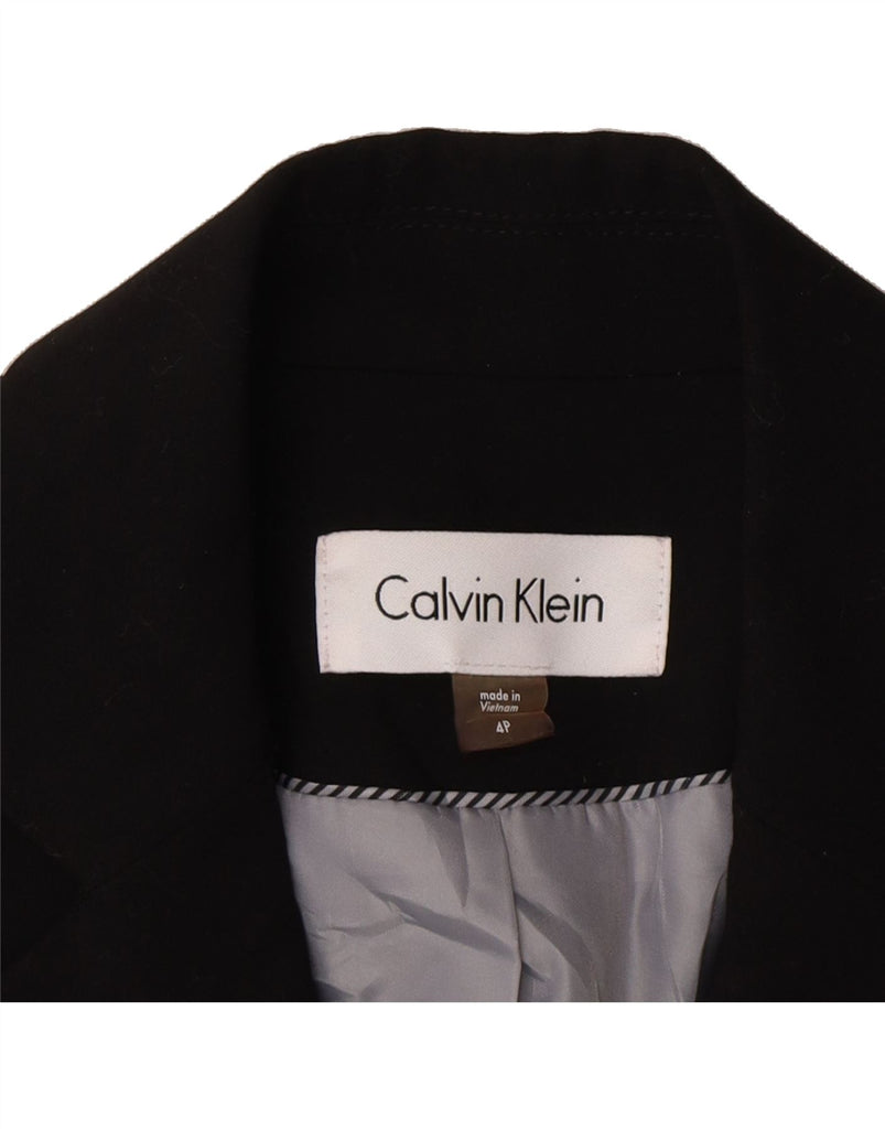CALVIN KLEIN Womens 2 Button Blazer Jacket US 4 Small Black Polyester Vintage Calvin Klein and Second-Hand Calvin Klein from Messina Hembry 
