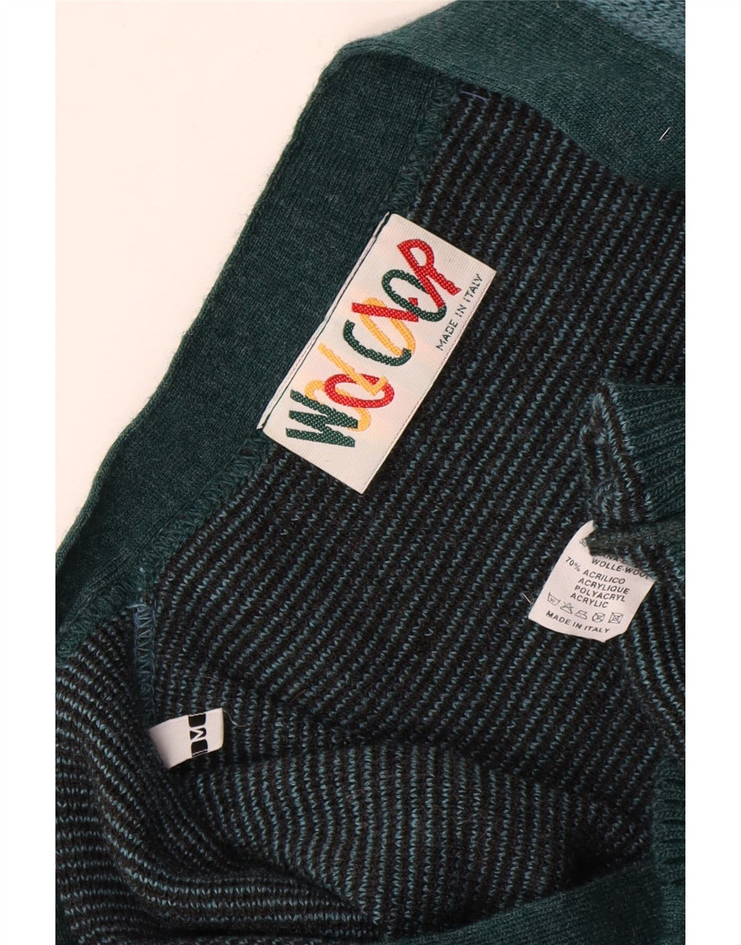 Sweter męski w stylu vintage, średni turkusowy materiał Argyle/diamentowa wełna