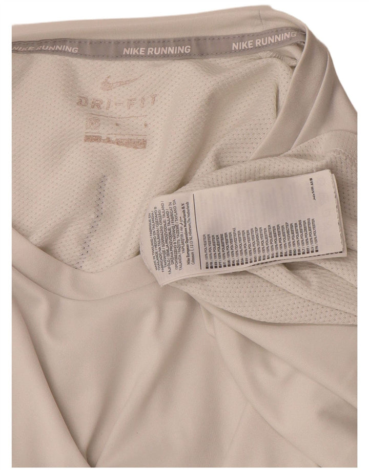 Męski T-shirt Nike Dri Fit z grafiką, średni biały poliester