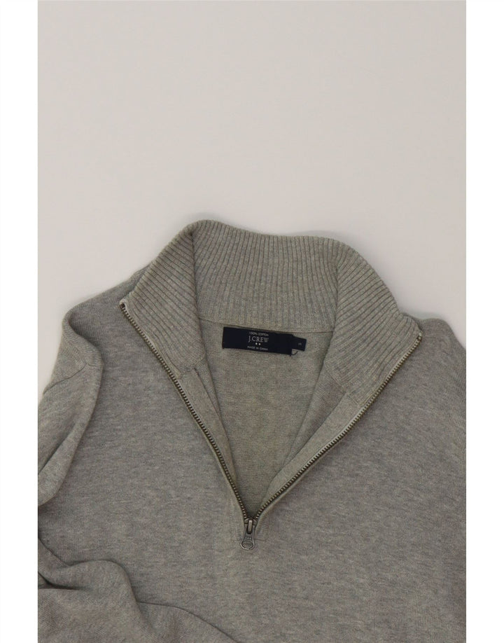 J. CREW Womens Zip Neck Jumper Sweater UK 10 Small Grey Cotton Vintage J. Crew and Second-Hand J. Crew from Messina Hembry 