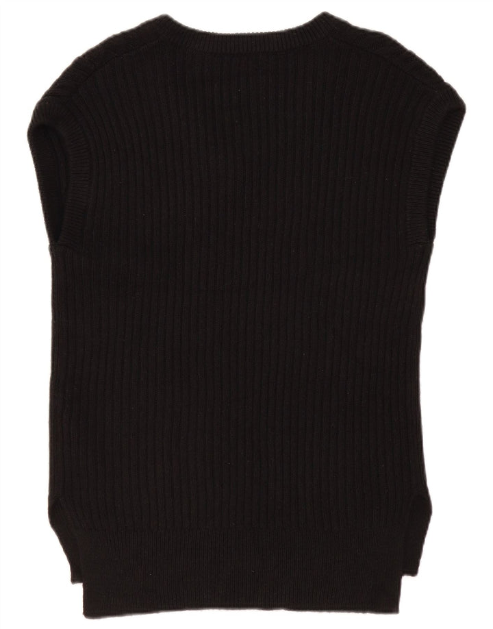 MARKS & SPENCER Damski podkoszulek z kamizelką oversize UK 10, mały, czarny, bawełniany