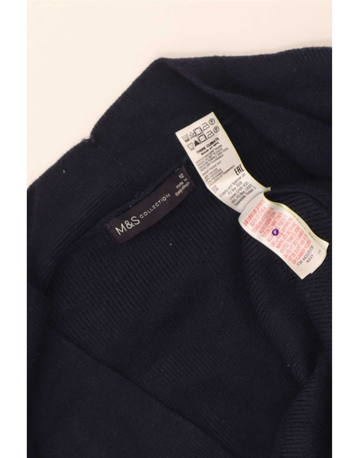 Marks & Spencer Damski sweter o przedłużonym fasonie, UK 12, średni granatowy