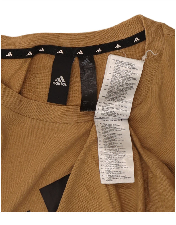 Męska koszulka z grafiką Adidas Top Medium Beżowa bawełna