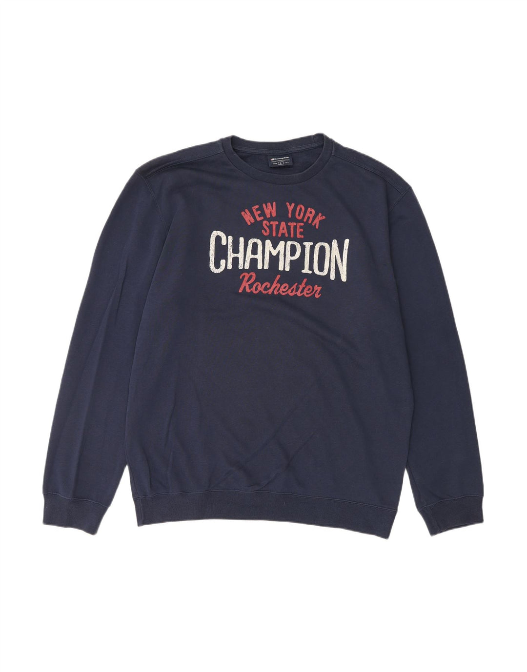 CHAMPION Mens Graphic Sweatshirt Jumper Large Navy Blue