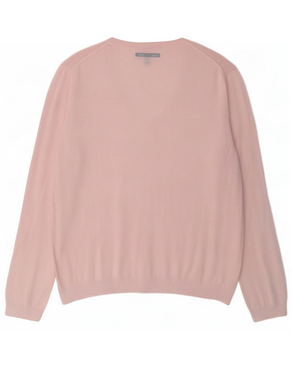 Męski sweter Gant z dekoltem w kształcie litery V, 3XL, różowy, bawełniany