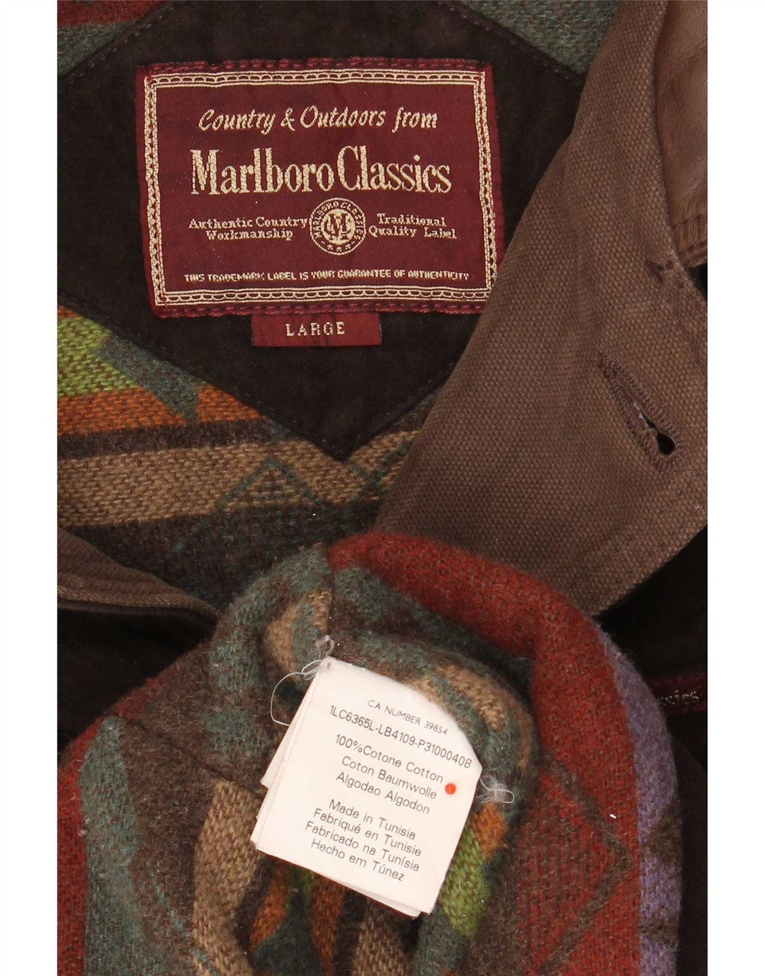Męska kurtka użytkowa Marlboro Classics UK 40, duża, brązowa, bawełniana