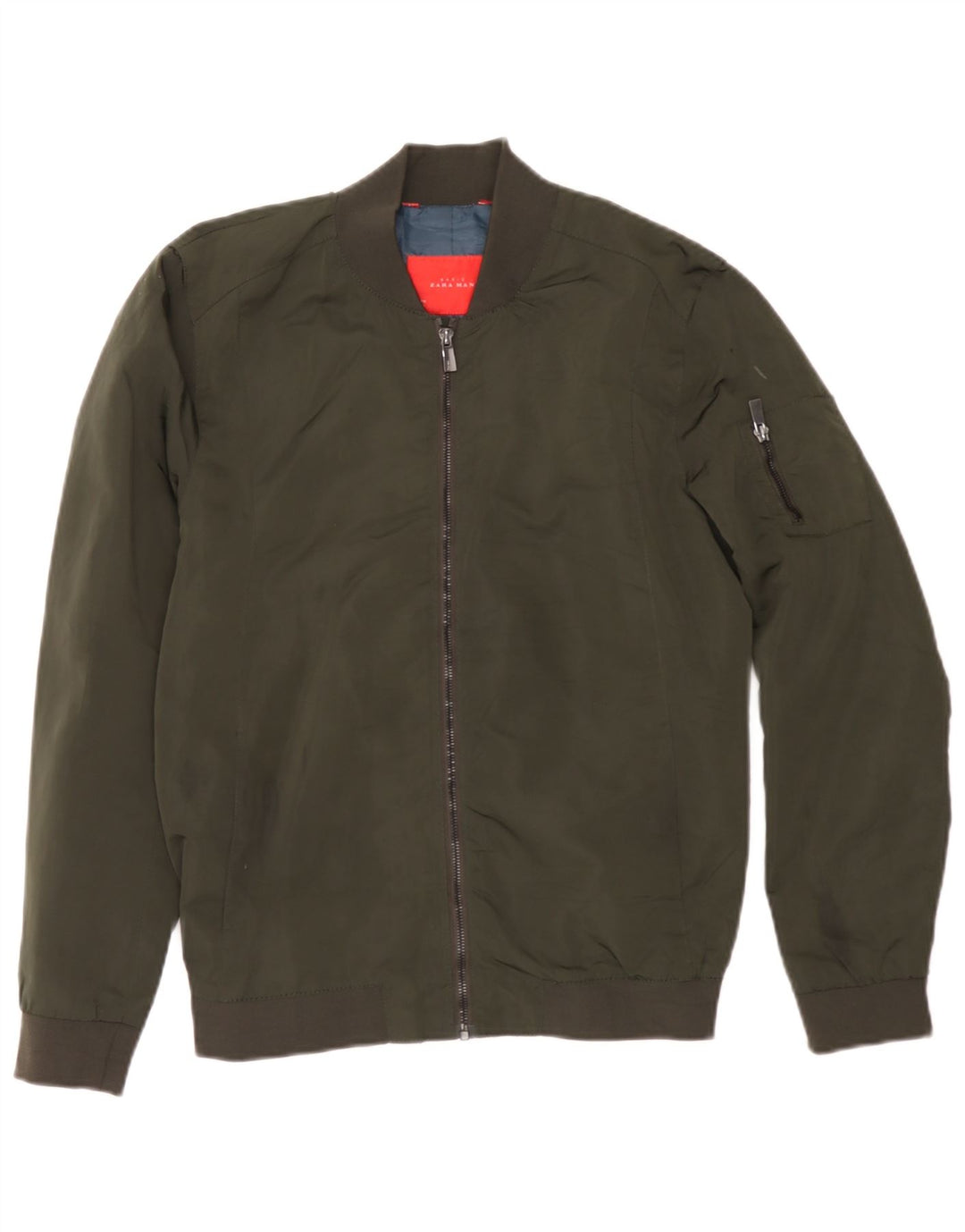 Męska kurtka bomberka Zara UK 38, średni khaki, poliester
