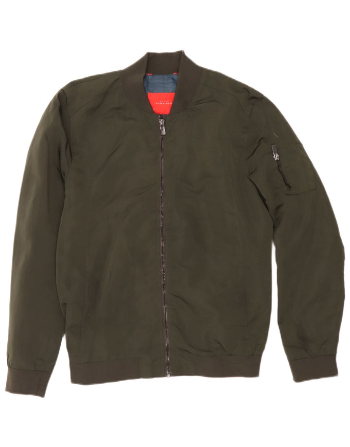 Męska kurtka bomberka Zara UK 38, średni khaki, poliester