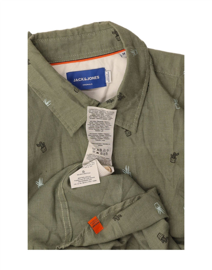 Koszula męska JACK & JONES, bawełniana w średnie zielone cętki