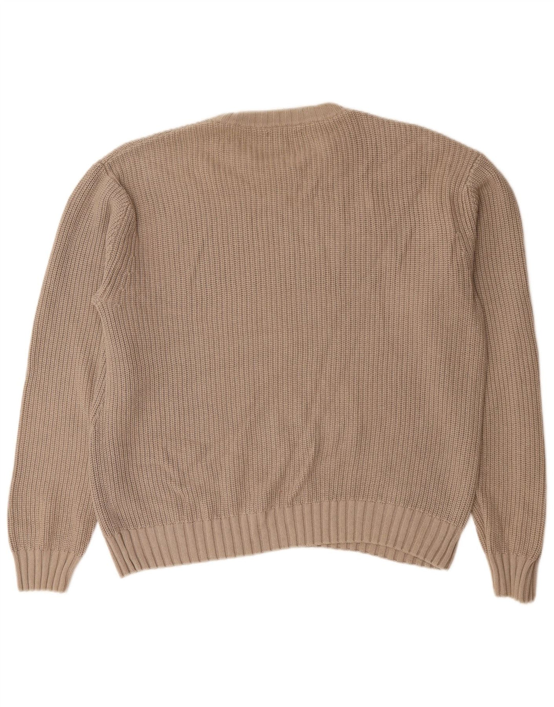 Męski sweter Zara z dekoltem w łódkę, średnio beżowy, bawełniany