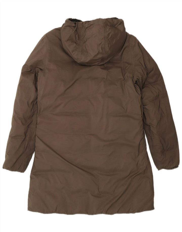 Dwustronny ocieplany płaszcz damski K-Way Oversize z kapturem UK 8 Small Black