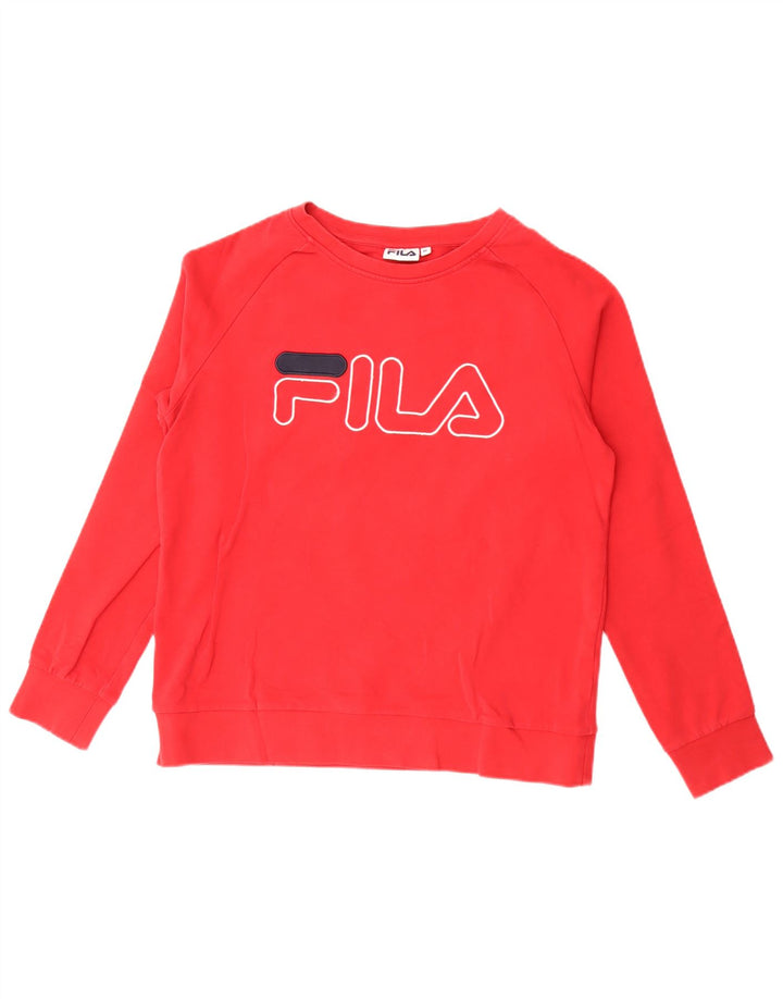Męska bluza z grafiką Fila, średnio czerwona, bawełniana