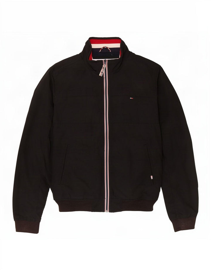 Męska kurtka bomberka Tommy Hilfiger UK 40, duża, czarna nylonowa