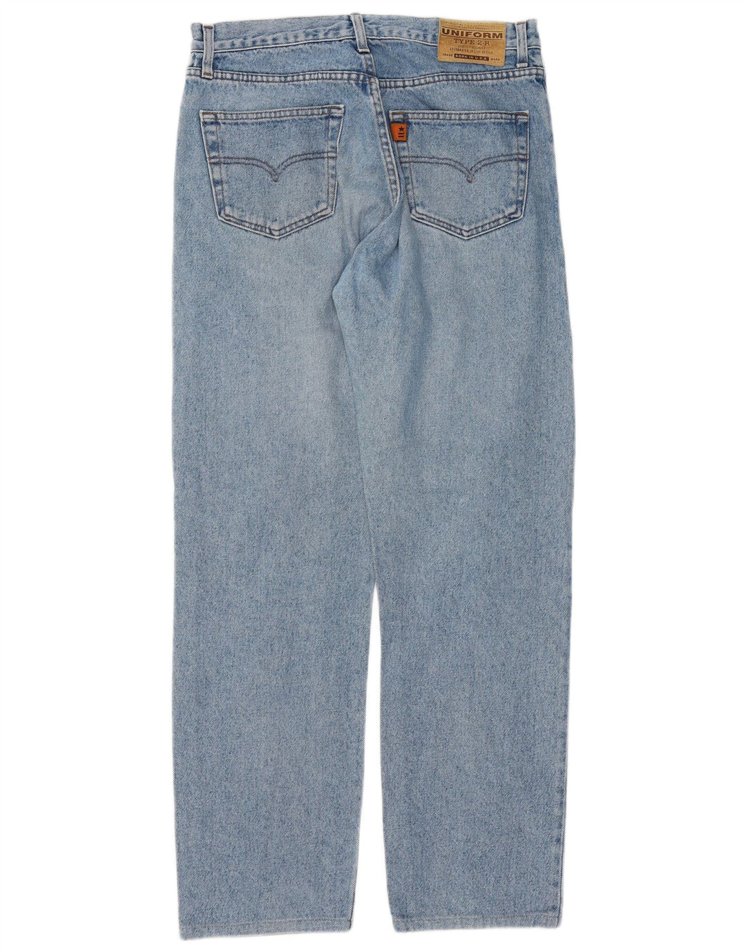 UNIFORM Mens Straight Jeans W33 L29 Blue Cotton