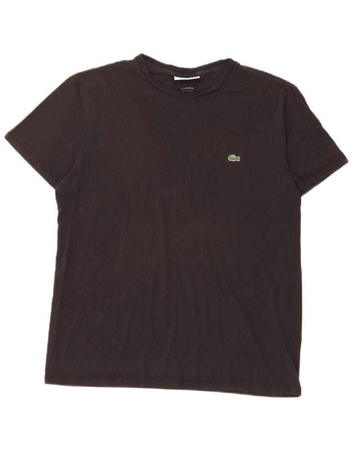 Lacoste Męski T-shirt Top Średni Czarny Bawełniany