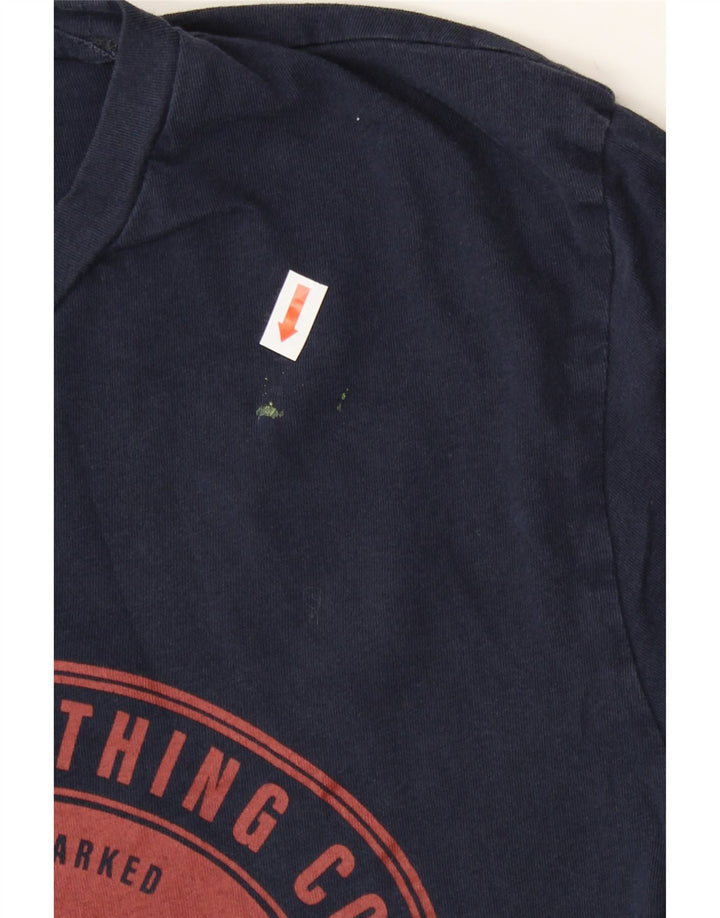 JACK & JONES Mens Regular Fit Graphic T-Shirt Top Small Navy Blue Vintage Jack & Jones and Second-Hand Jack & Jones from Messina Hembry 