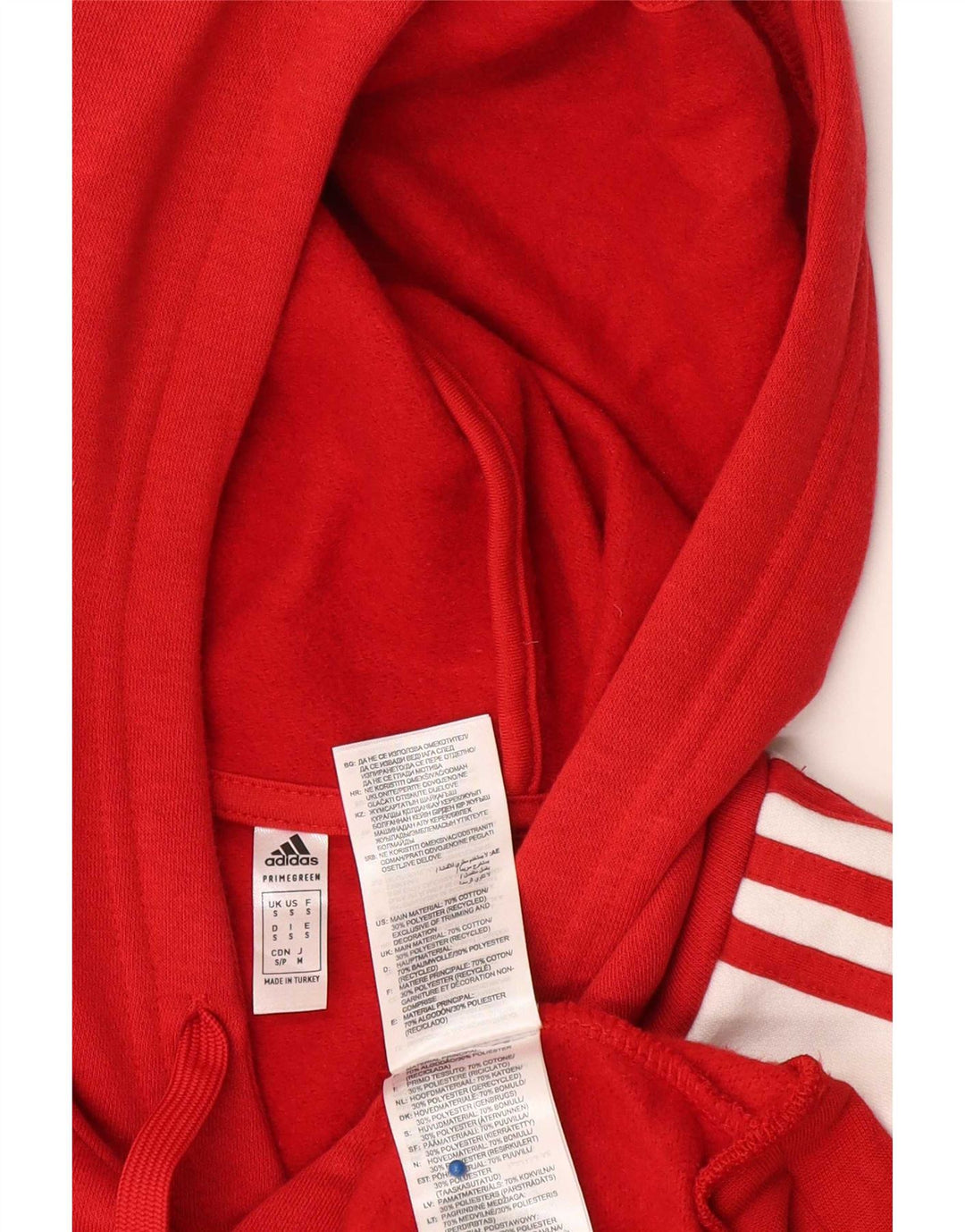 Adidas Męski sweter z kapturem, mały, czerwony, bawełniany