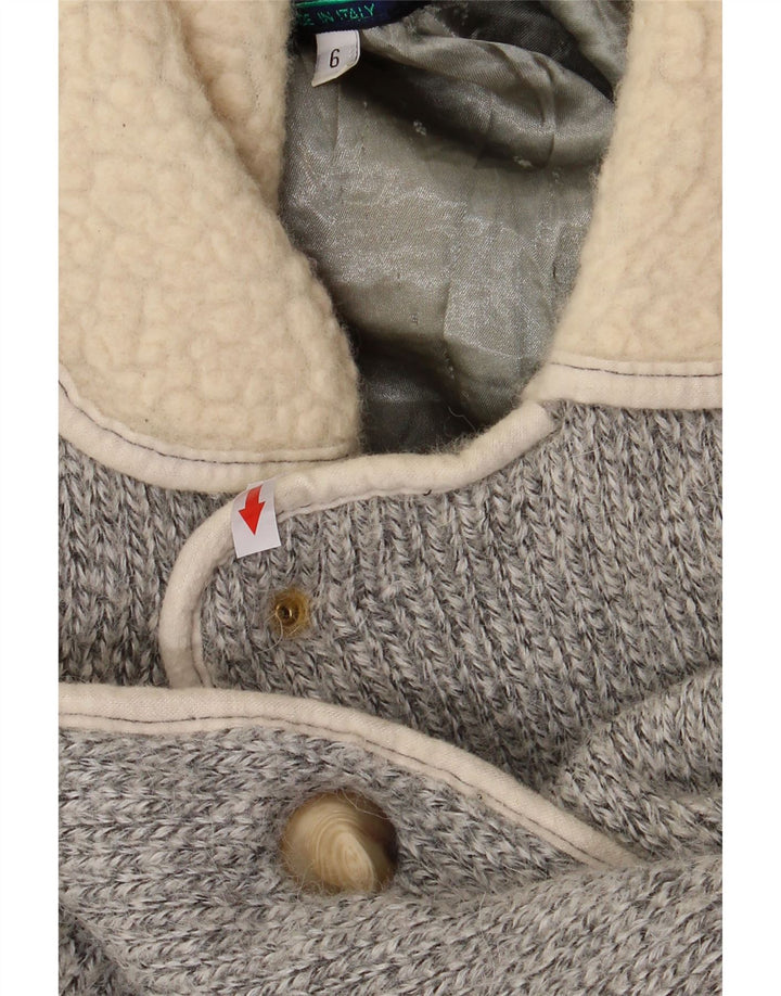 Męski sweter rozpinany LOLI WOLF XL, szary, z blokami kolorów