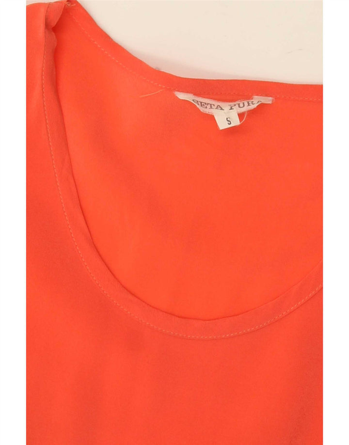 Bluzka damska Vintage Top UK 10 Small Orange Silk
