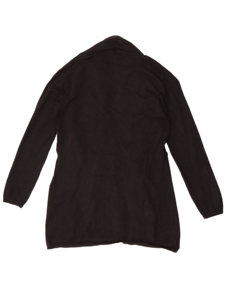 Sweter damski Zara z otwartym kardiganem UK 12, średnia czarna wiskoza