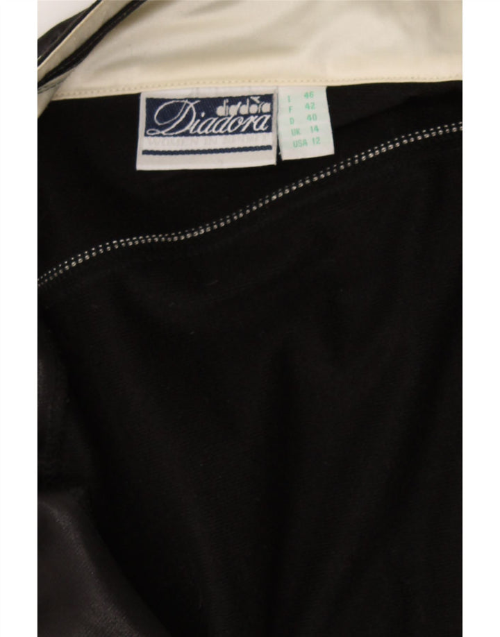DIADORA Womens Tracksuit Top Jacket UK 14 Large Black Colourblock Vintage Diadora and Second-Hand Diadora from Messina Hembry 