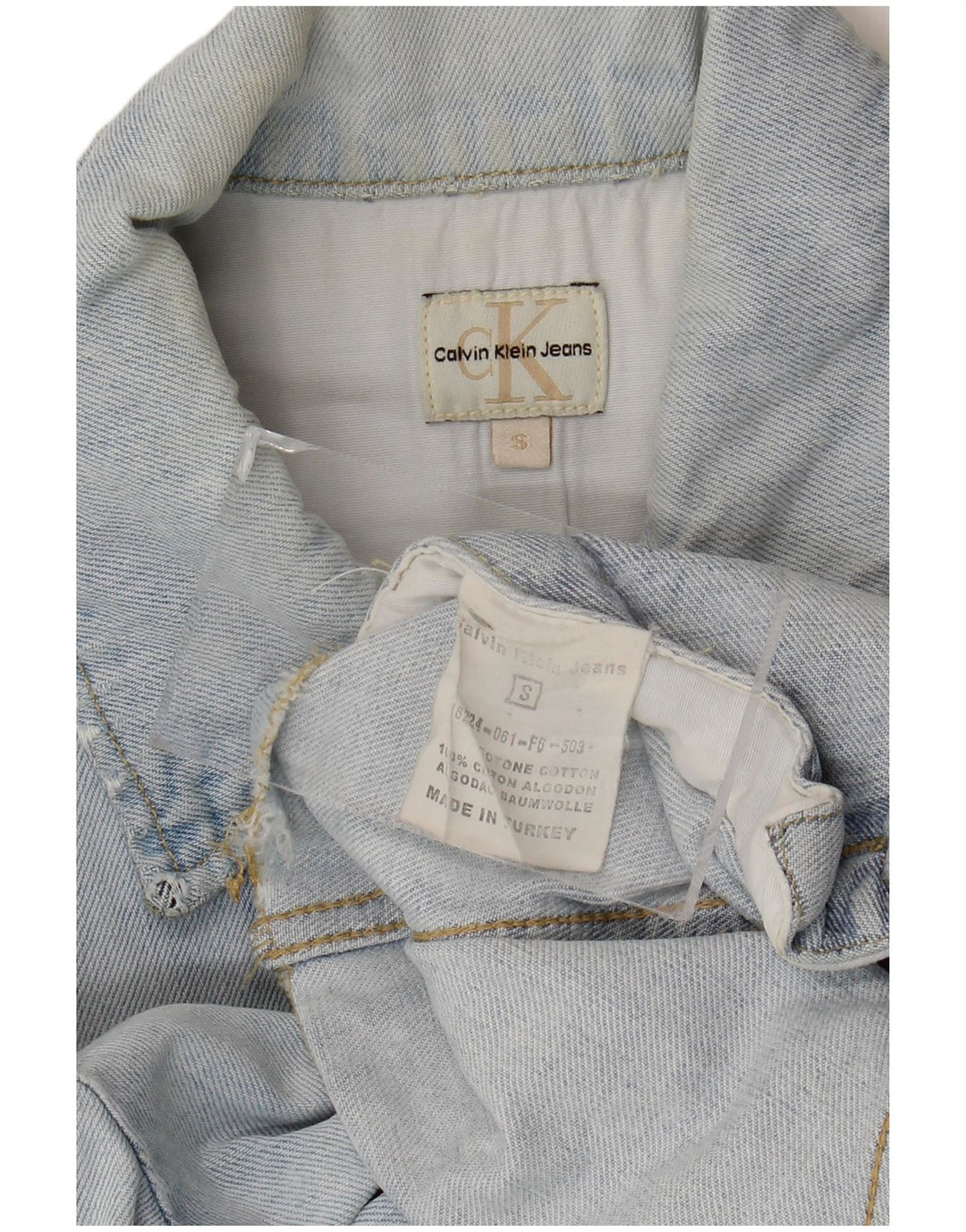 Damska kurtka dżinsowa Calvin Klein Jeans UK 10, mała, niebieska, bawełniana