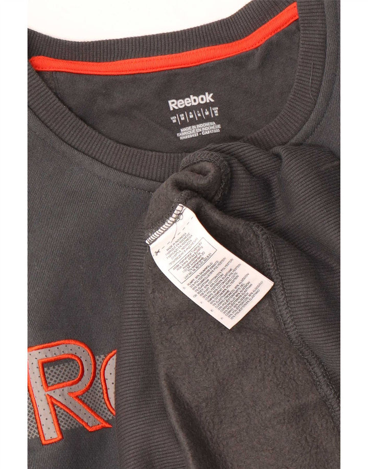 Męska bluza Reebok z grafiką, średnioszara, bawełniana