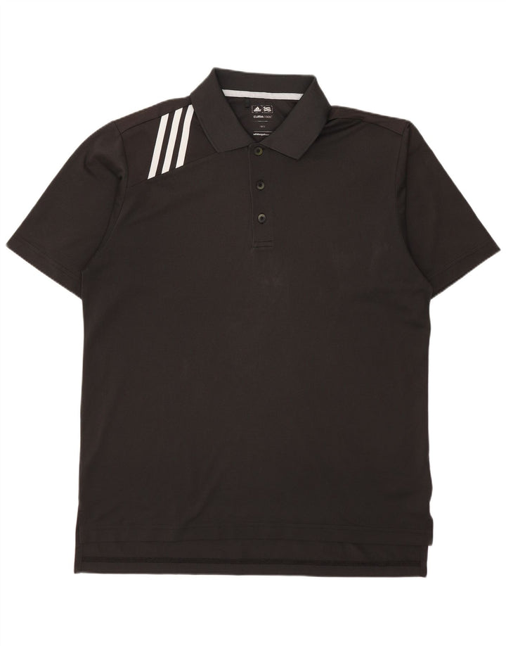 Męska koszulka polo Adidas Climacool, średnioszara, poliestrowa