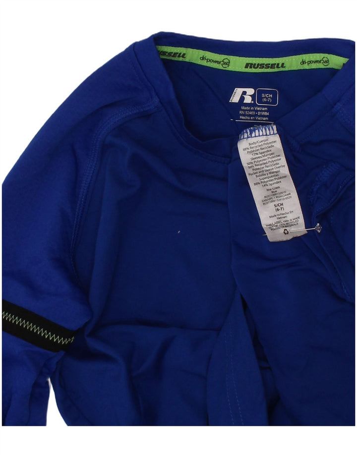 Top chłopięcy Russell Athletic z długim rękawem, 6-7 lat, mały, niebieski, poliester