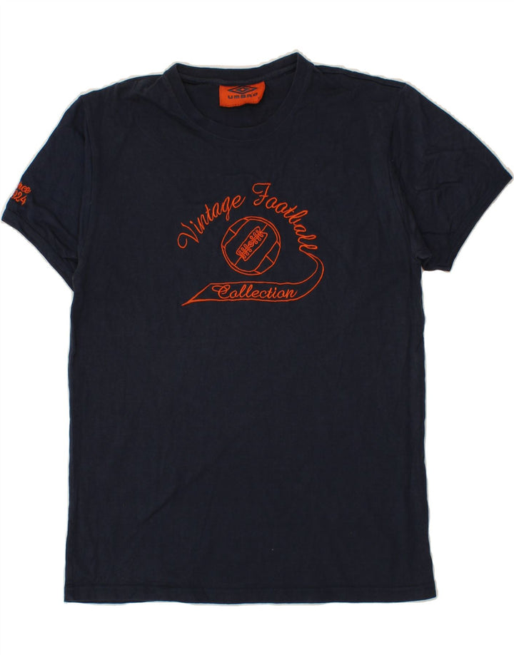 UMBRO Mens Graphic T-Shirt Top Medium Navy Blue Cotton Vintage Umbro and Second-Hand Umbro from Messina Hembry 