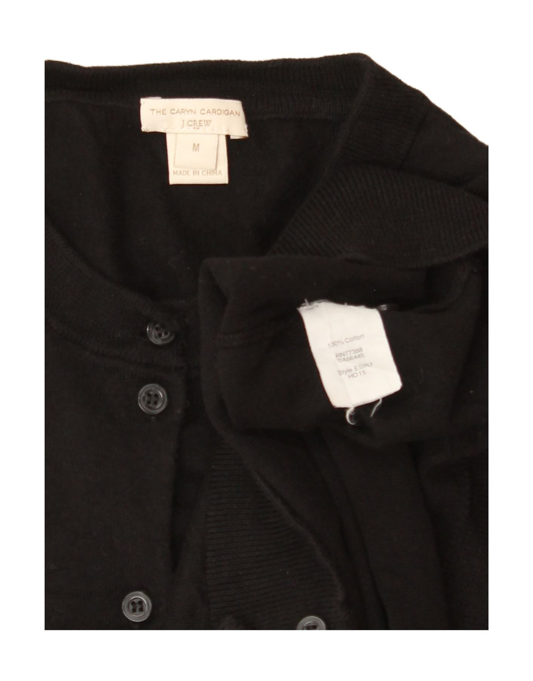 J. CREW Womens Cardigan Sweater UK 14 Medium Black Cotton Vintage J. Crew and Second-Hand J. Crew from Messina Hembry 