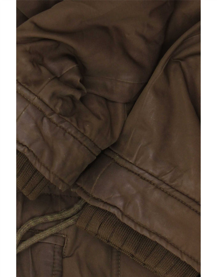 Damska kurtka z kapturem Sherpa Parka Zara UK 14, średni khaki