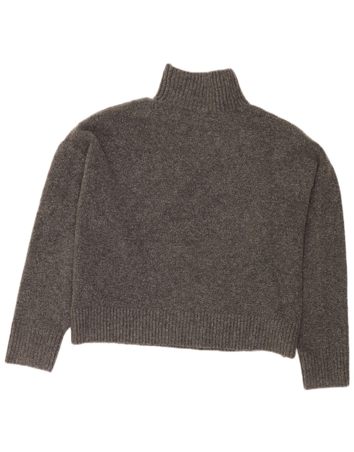 Damski sweter Zara Crop Oversize z golfem UK 16, duży, szary