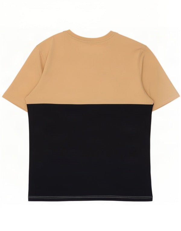 Jack & Jones Mens Graphic T-Shirt Top XS Beige Colourblock Cotton