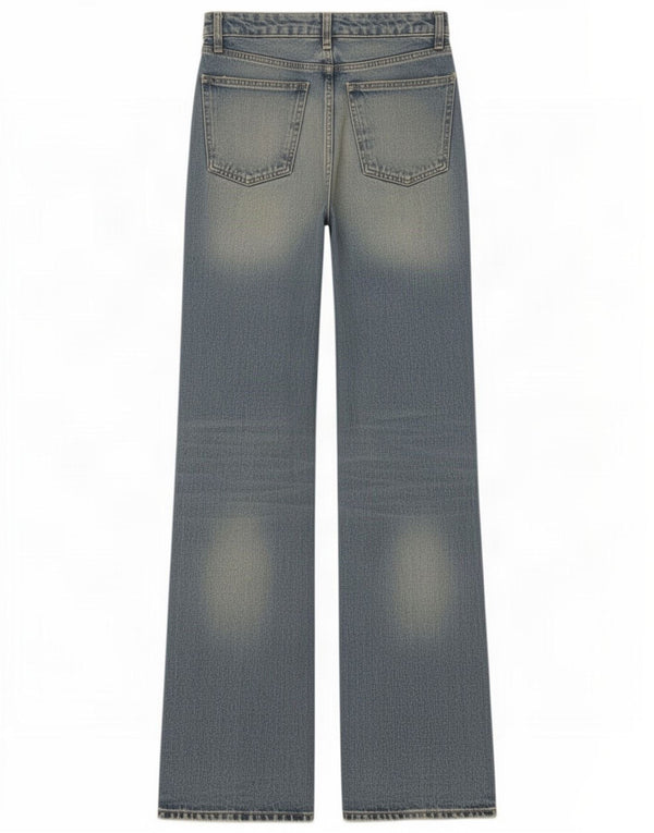 Damskie jeansy z wysokim stanem i szeroką nogawką Zara EU 32 2XS W22 L35 Niebieskie bawełniane