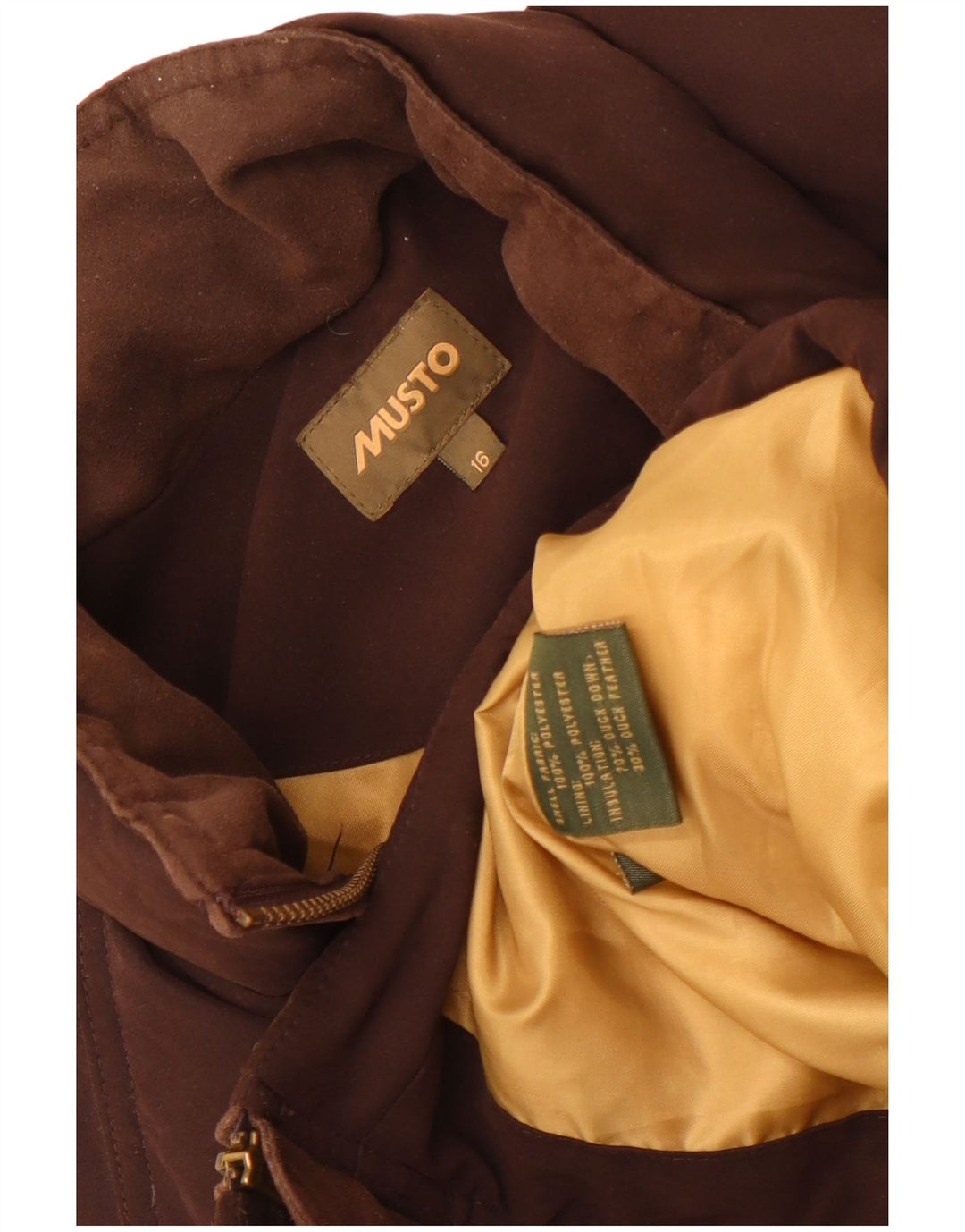 Damska wyściełana kamizelka Musto UK 16, duża, brązowa, poliester