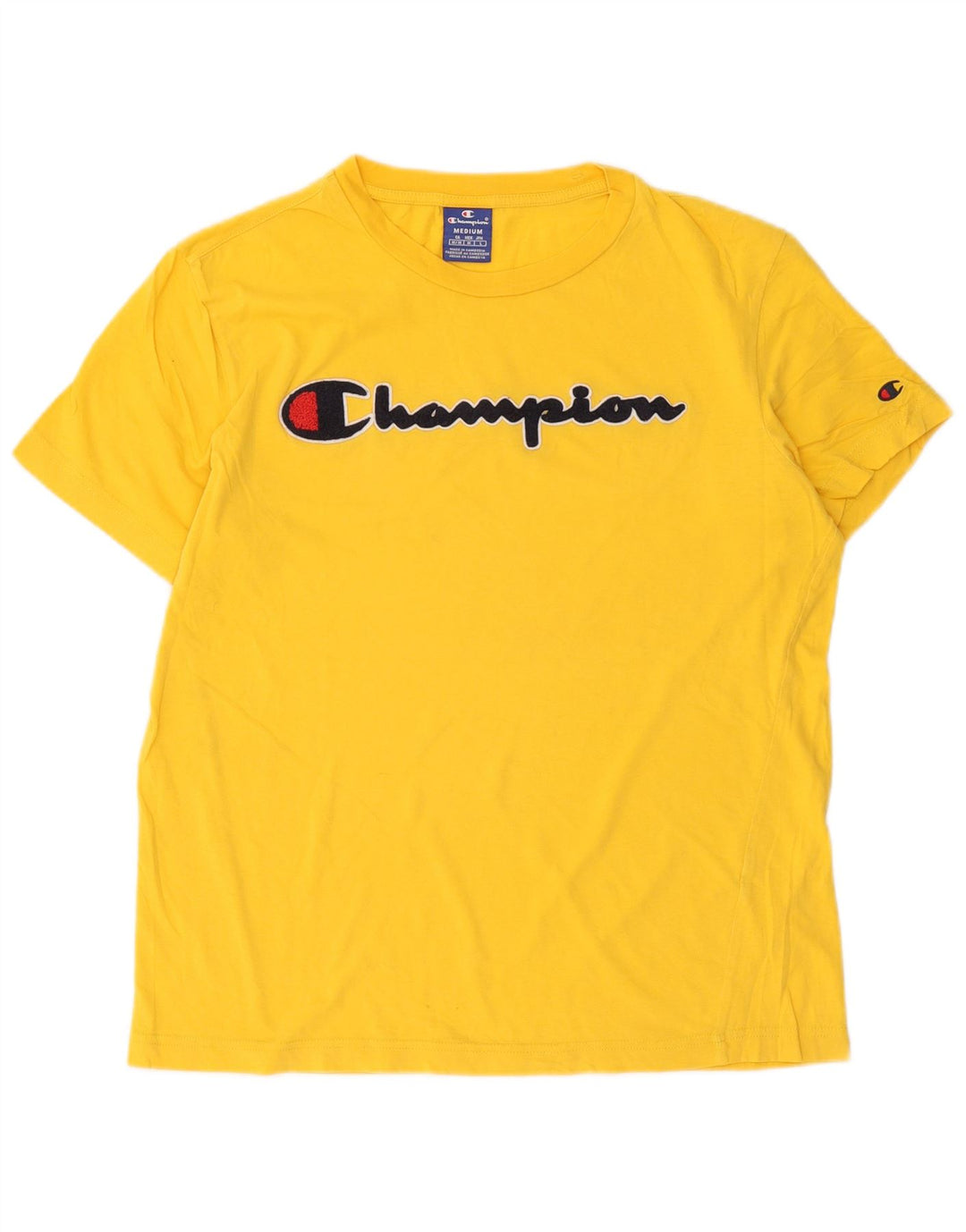 Męski T-shirt Champion z grafiką, średni żółty