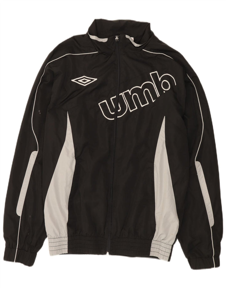 Męska kurtka dresowa Umbro z grafiką XL, czarny poliester z blokami kolorów