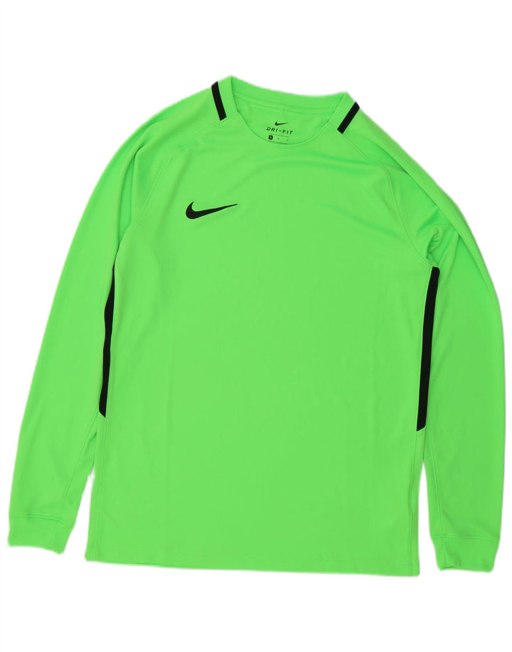 Męska koszulka Nike Dri Fit z długim rękawem, poliestrowa w kolorze średniej zieleni