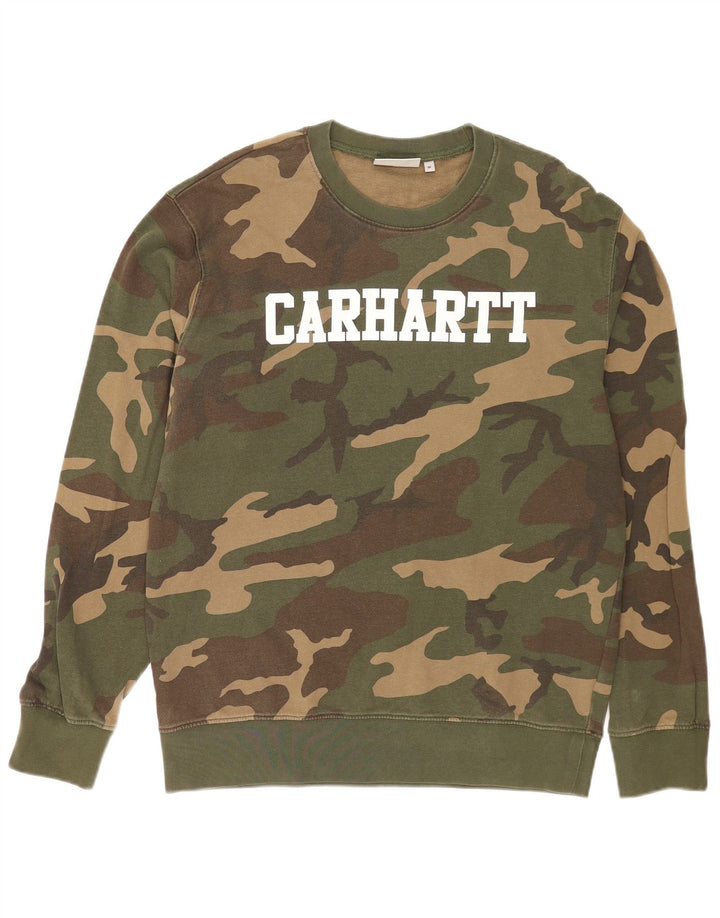 Męska bluza Carhartt z grafiką, średnia, bawełniana kamuflaż khaki