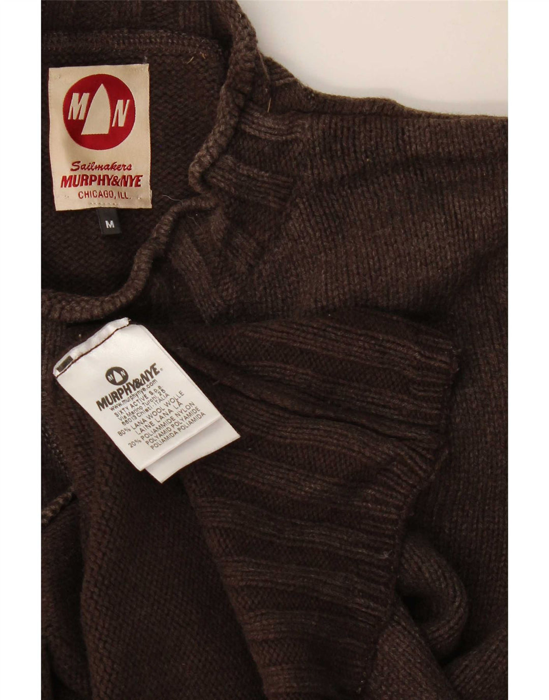 Męski sweter z golfem Murphy & Nye Średni brązowy wełniany